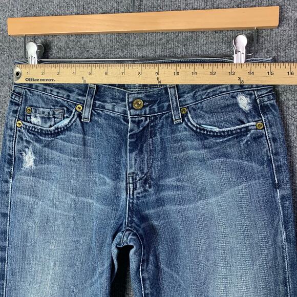 7‎ For All Mankind Dojo Jean Size 28 Flare Denim Low Rise Y2K Womens - Picture 3 of 10